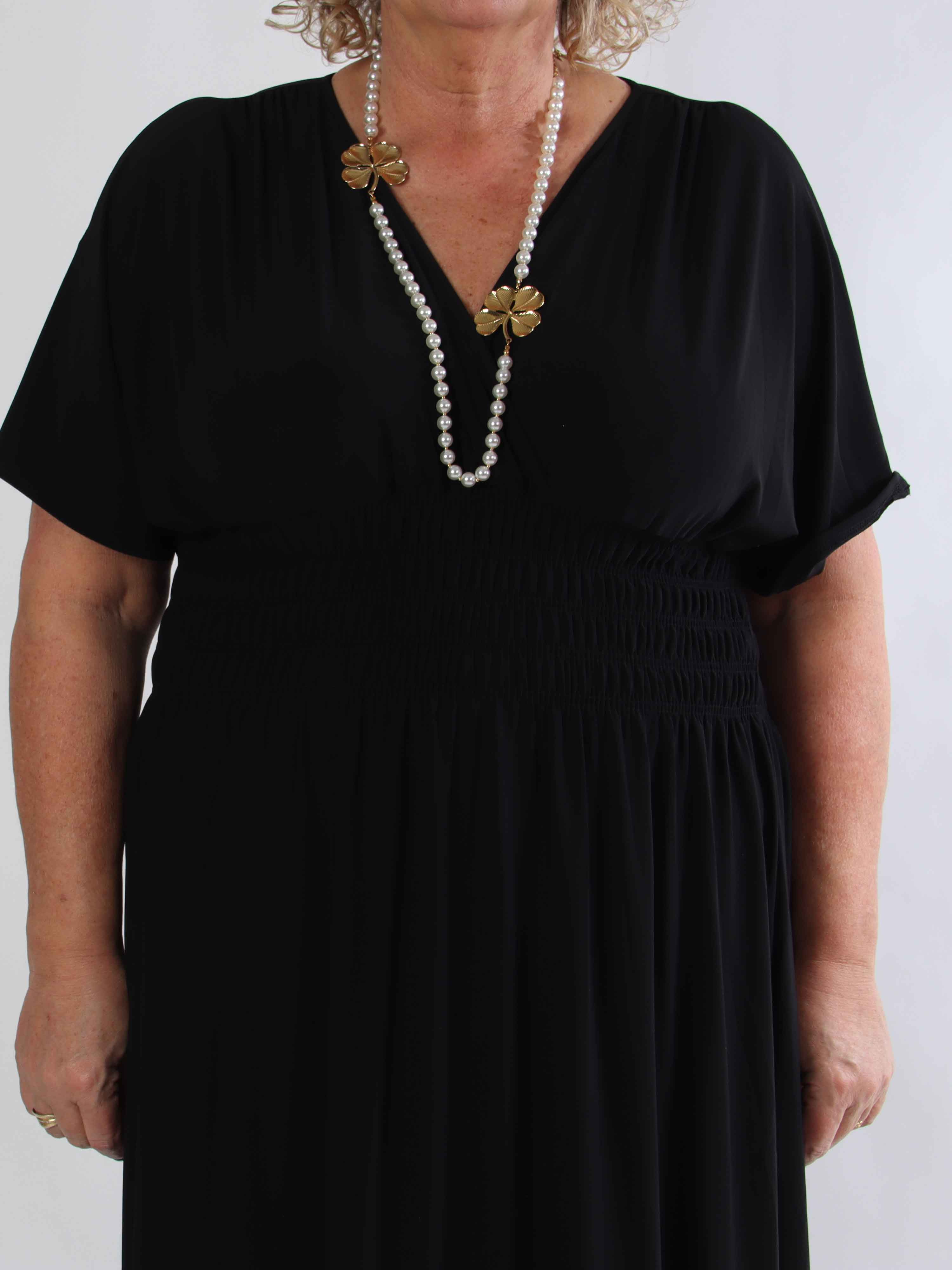 Pams Plain - Elastisk plus size kjole med smock